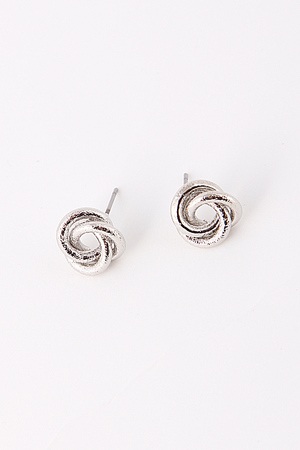 Sandy Metal Spiral Twisted Stud Earring 5DBE1